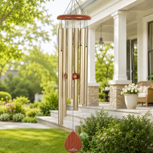 Havasu Outdoor Wind Chimes Bronze, Tuned to Soothing EMajor | Strong for Any Weather. A Lasting Gift. 38". Total Volume Control. Feng shui, Relaxation, Memorial. Easy to Hang - color: Bronze, size: 38"