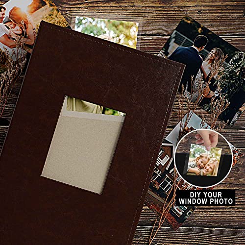 Ywlake Photo Album 4x6 300 Pockets, Leather Photo Albums Holds 300 Horizontal Only Pictures Brown - color: Brown, size: 300 Pockets