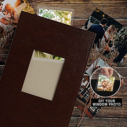 Ywlake Photo Album 4x6 300 Pockets, Leather Photo Albums Holds 300 Horizontal Only Pictures Brown - color: Brown, size: 300 Pockets
