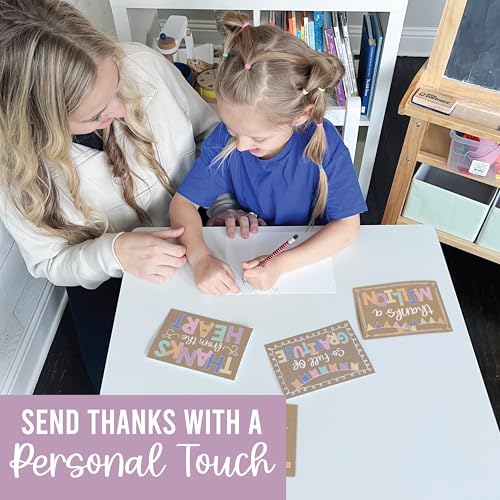 24 Bulk Thank You Cards with Envelopes Blank Cute Thank You Cards | Kraft Colorful 6 x 4 Appreciation Card Birthdays, Baby Shower, Teacher, Small Business, Party Guests, Coworkers & Holidays - style: Kraft Colorful 24 pcs
