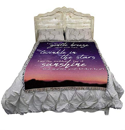 Pure Country Weavers I Am The Gentle Breeze Upon Your Face Blanket Mountains - Sympathy Bereavement Gift Tapestry Throw Woven from Cotton - Made in the USA (72x54) - color: Breeze Mountains, size: 72" x 54"