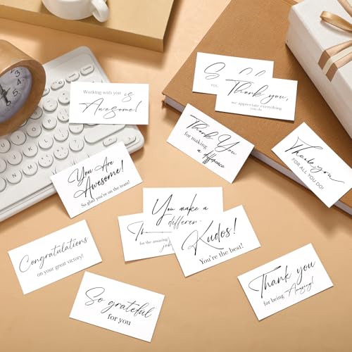 Yeaqee Employee Appreciation Cards Kudos Notes Motivational Blank, White - style: White