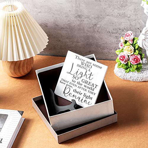 Yalikop Bereavement Gift Sympathy Gifts for Loss of Father Mother Husband Loved One with Wooden Stand in Memory Light Remains Decor Funeral Decor Celebration of Life Decorations (Retro Style)