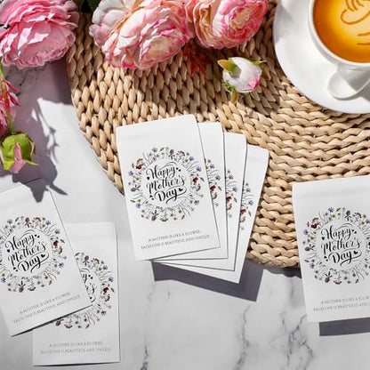 AmazingSpark 50 Pcs Mother's Day Seed Packets Self-Adhesive Flower Seed Envelopes Party Favors & Church Gifts for Mom DIY Empty Floral Mini Organizers, No Seeds (Wildflower) - style: Wildflower