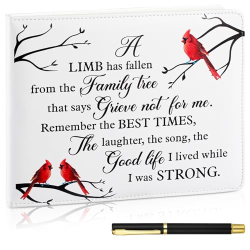 Patelai Funeral Guest Book with Pen, Cardinal - style: Cardinal