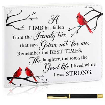 Patelai Funeral Guest Book with Pen, Cardinal - style: Cardinal