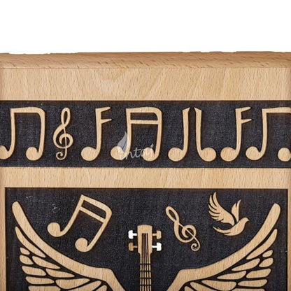 Guitar Wings Wood Keepsake Urn for Human Ashes, 20 Cu in, Beechwood - color: Beechwood, size: Keepsake (20 lbs)