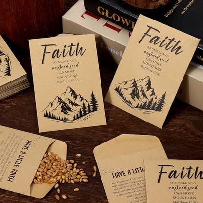 100 Pcs Poppy Memorial Day Envelopes/Mustard Seed of Faith Envelopes No Seed (Mustard Seed)