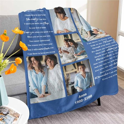 Custom Memorial Blanket with Photo - Sympathy Gift for Loss of Loved One - color: Style 18