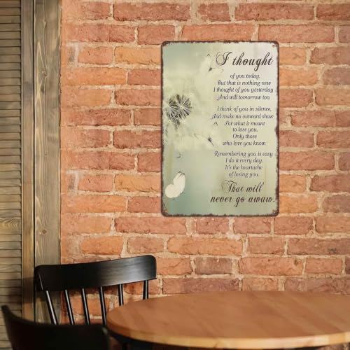 Memorial Sympathy Poem Aluminum Metal Sign 8 x 12 Inch | Office Wall Decor for Home, Living Room, Entryway, Gift for People Grieving Lost Loved Ones, Memorial Decor Fans