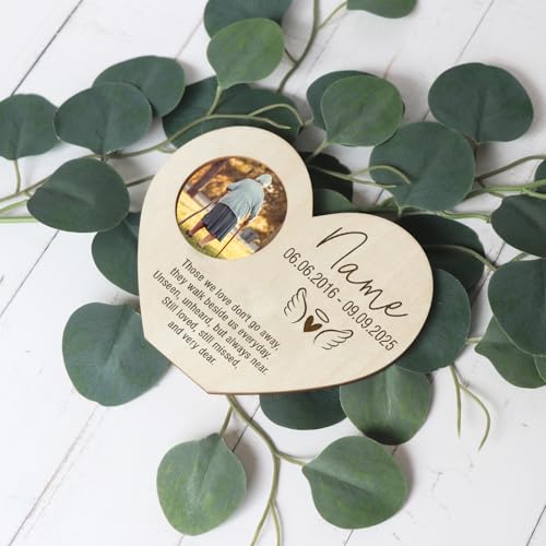Personalized Loss of Loved One Photo Frame Memorial，Custom lock of Hair Keepsake Jar,Remembrance Bereavement Sympathy Gift for Lost Mom, Dad， Friends, Sisters, Grandparents (heart) - style: heart
