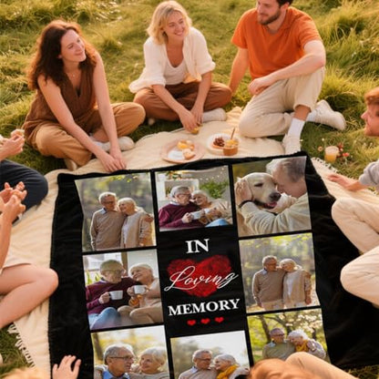 Personalized Photo Throw Blanket Custom Sympathy Throw Blanket Gift in Memory of Loss of Dad Mom Grandma Grandpa - color: Color 21