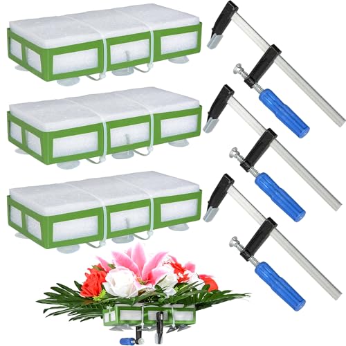 Cemetery Saddle, 3 Pack Headstone Saddles Holders with Foam for Florals and Artificial Flowers for Cemetery Tombstone Memorial Grave Saddles Arrangements