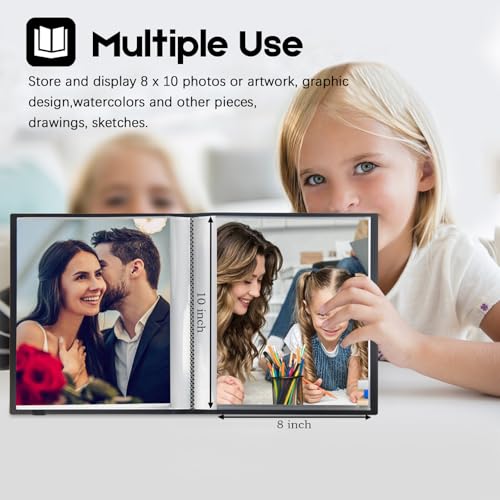 Aevdor 8x10 Photo Album 2 Pack, 68 Photos Each, Plastic Cover, Black - color: 2Pcs Black