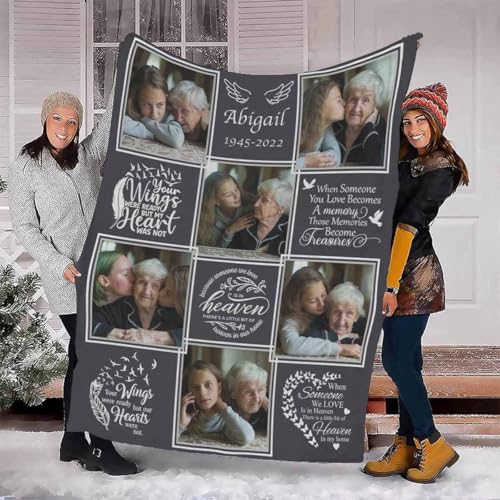 Customized Bereavement Gifts Blanket, Memory Gift for Loss of Loved One, Memorial Gifts, Custom Condolence Gifts, Personalized Remembrance Gifts for Loss of Loved One Throw Blanket