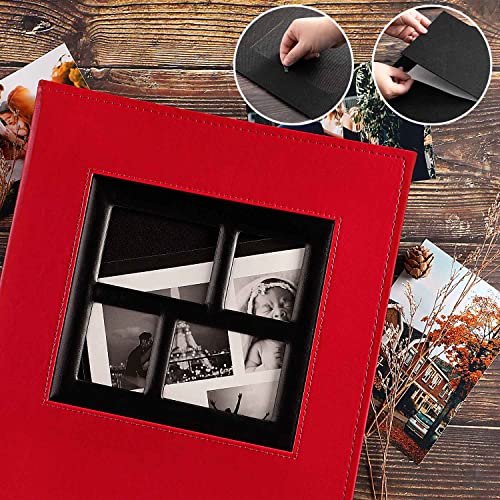 Ywlake Photo Album 4x6 500 Pockets Photos, Extra Large Capacity Family Wedding Picture Albums Holds 500 Horizontal and Vertical Photos Red - color: Red, size: 500 Pockets