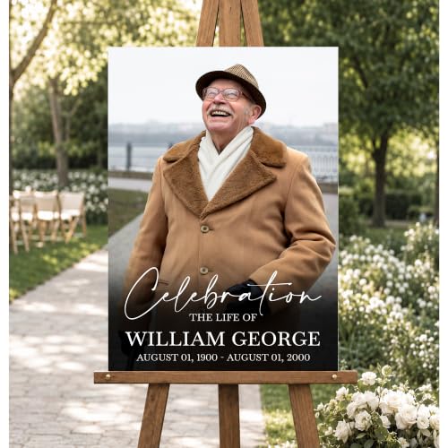 Personalized Funeral Celebration Of Life Welcome Sign #15 - color: Style 15