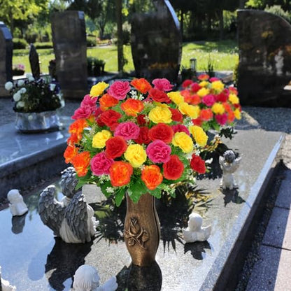 4 Pcs Carnation Artificial Flowers, 40 Heads - color: Mixedcolor