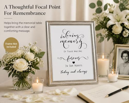 in Loving Memory Memorial Table Print: 8 x 10 Inch Unframed