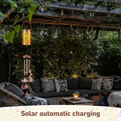 Retisee Rooster Solar Wind Chimes Outdoor Metal Rooster Gifts Solar Light Windchimes Outside Indoors Christmas Decoration Birthday Gift for Home Lawn Porch Patio Garden Yard - style: Rooster