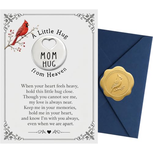 Memorial Gift for Loss of Mom, Cardinal Memorial Keepsake, Pocket Hug from Heaven for Daughter or Son, Mother Remembrance Gift, A Thoughtful Sympathy Reminder She Is Always in Your Heart - color: MOM