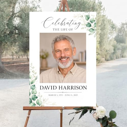 Personalized Funeral Celebration Of Life Welcome Sign #5 - color: Style 5