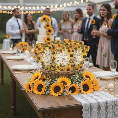 Seed Needs Sunflower Seed Packet Gift Favors for Weddings & Bridal Showers - size: 30 Packs, style: FAV-002
