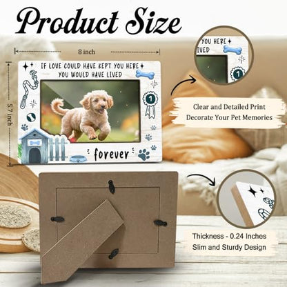 Dog Memorial Photo Frames Dog and Cat Loss Remembrance Gift Sympathy Keepsake for Pet Lovers Condolence Present for Pet Owner If love Could Have Kept You Here Picture Frames 4x6 Photo - YY013 - color: white dog03