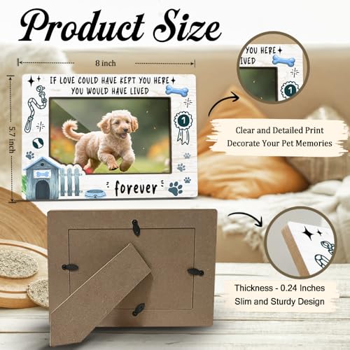 Dog Memorial Photo Frames Dog and Cat Loss Remembrance Gift Sympathy Keepsake for Pet Lovers Condolence Present for Pet Owner If love Could Have Kept You Here Picture Frames 4x6 Photo - YY013 - color: white dog03