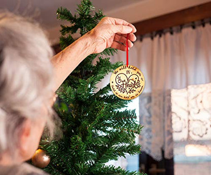 PETCEE Christmas in Heaven Ornaments - 3" Memorial Christmas Ornament We Will Hold You in Our Hearts Until We Can Hold You in Heaven Hanging Xmas Trees Ornaments Decorations Sympathy Gifts