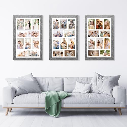 13x21 Collage Frame, 10 Open 4x6 Photo Frame Collage for Wall - color: Grey, size: 13x21 - (10 open4x6）