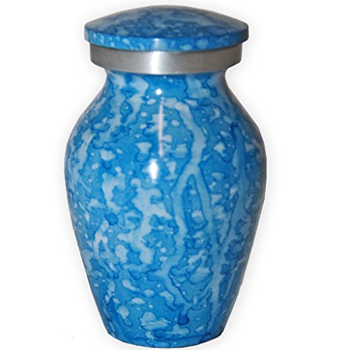 Corsica Blue Keepsake Urn for Ashes - Small Size - NOT Intended for Full Cremation Ash Quantity - size: Keepsake