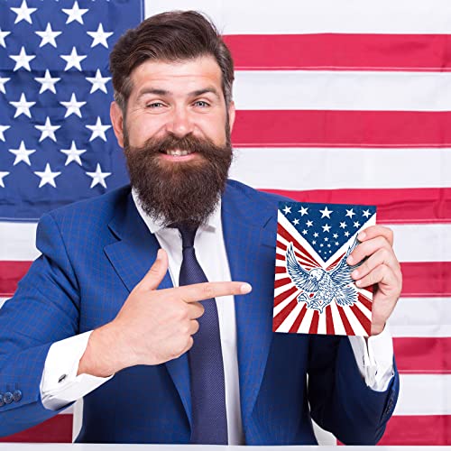 Tisancy 100 Sets Patriotic Thank You Cards with Envelopes Stickers, Vivid | American Flag Greeting Cards, Red White Blue Blank Note, USA Flag Appreciation Cards, for 250th Anniversary Military Veterans - color: Vivid Flag