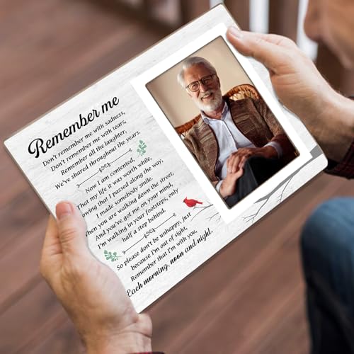 Memorial Picture Frame Gift, Sympathy Gifts for Loss of Grandpa, Father or Loved One, Bereavement Remembrance Wooden Photo Frame, Funeral Condolence Memorial Keepsake Decor for Family and Friends 4x6inch