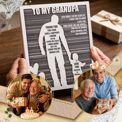 Rustic Grandpa and Grandson Sign - Gifts for Grandpa from Grandson Ideal for Father's Day, Birthdays, Grandparents Day, Christmas - style: Grandpa & Grandson