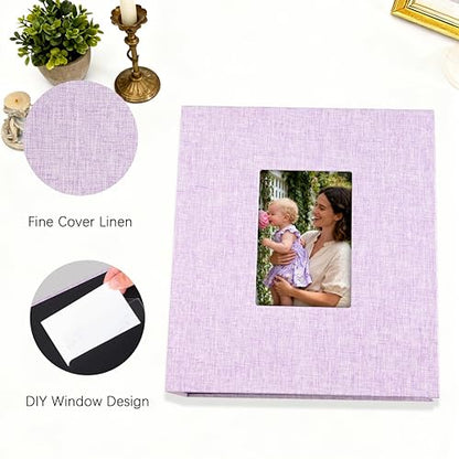 Aevdor 5x7 Photo Album, Holds 320 Photos, Linen Cover, Purple | Fits 5x7 Photos, Postcards & Artwork, Family & Wedding Albums, Baby & Travel Memories - color: Purple
