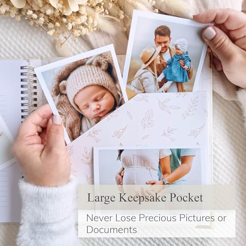 Baby Book Keepsake Boy or Girl Timeless Baby Memory Book First 5 Years for Baby Shower Gender Neutral Baby Scrapbook New Mom Gift Baby Journal from Birth to Age 5 Milestone Book Beige - color: Beige