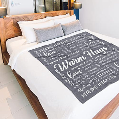 Warm Hugs Healing Blanket, Get Well Gifts for Women Men | Cancer Care, Chemo, After Surgery, Get Well Soon, Thinking of You Gifts, Soft Throw Blanket 60" x 80'' - color: Grey, size: 60"x80"