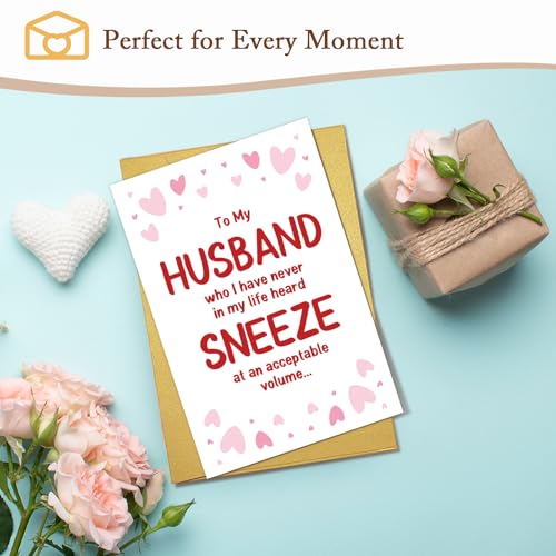 Funny Husband Birthday Card from Wife, Humor Birthday Card for Husband from Wife, The Loudest Sneezer, Who I Have Never in My Life Heard Sneeze at an Acceptable Volume - color: Loudest Sneezer