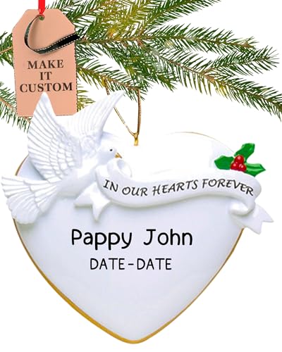 Personalized Memorial Ornament 2026 for Loss of Loved One, Forever Hearts | 23h Customized, Laser Engraved Christmas in Heaven Ornaments, Custom Bereavement & Remembrance Keepsake Gift - color: In Our Hearts Forever Heart Shaped Memorial