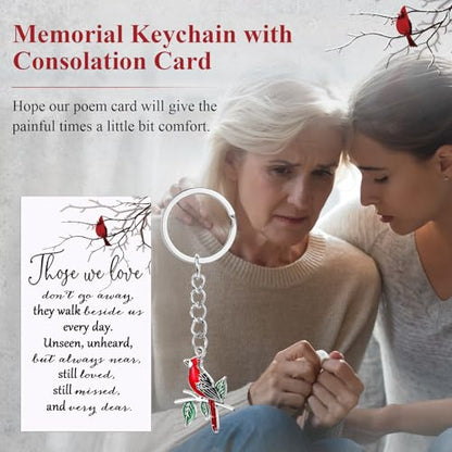 Ecally 40 Set Funeral Favors for Guest Celebration of Life Keychains Memorial Service Sympathy Gifts for Family Church Decoration (Cardinal) - style: Cardinal