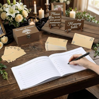 Celebration of Life Guest Book Funeral Memory Cards, Tree - style: Tree