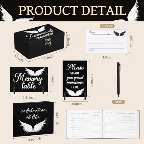 Celebration of Life Guest Book Funeral Memory Cards, Angel - style: Angel