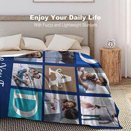 Artsadd Custom Best Dad Blanket with Photo, Fathers Day Personalized Gift for Dad from Daughter Son, Customized Picture Blanket for Daddy Papa 30"x40" - color: 1-03