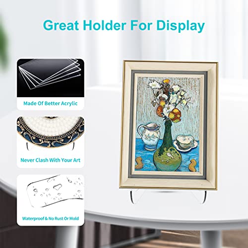 Boloyo Flat Back Acrylic Plate Display Stand , 3 Inch 2PC Clear Acrylic Display Holder Easel Base for Home Office Kitchen School Art Display - color: Flat Back, size: 3 inch(2PC)