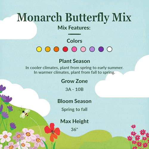 Ferry-Morse Monarch Butterfly Bulk Wildflower Seeds, 159,000+, 1 lb - color: Monarch Butterfly