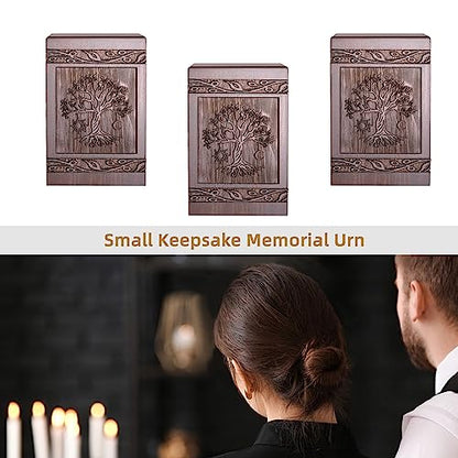 DGDCDV Small Keepsake Sharing Urn for Ashes-Wooden Mini Urn 20 Cubic Inches - size: Small - 1 Keepsake Urn