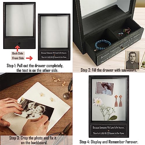 TJ.MOREE Memorial Shadow Box with Drawer Sympathy Gifts Loss of Loved One