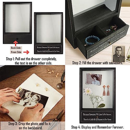 TJ.MOREE Memorial Shadow Box with Drawer Sympathy Gifts Loss of Loved One