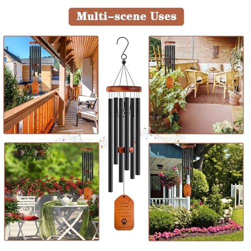 VENBEEL Dog Memorial Gifts, 28" Black Tombstone Dog Sympathy Wind Chime, Pet Memorial Pet Loss Remembrance Passing Away Gift - color: D-tombstone-black